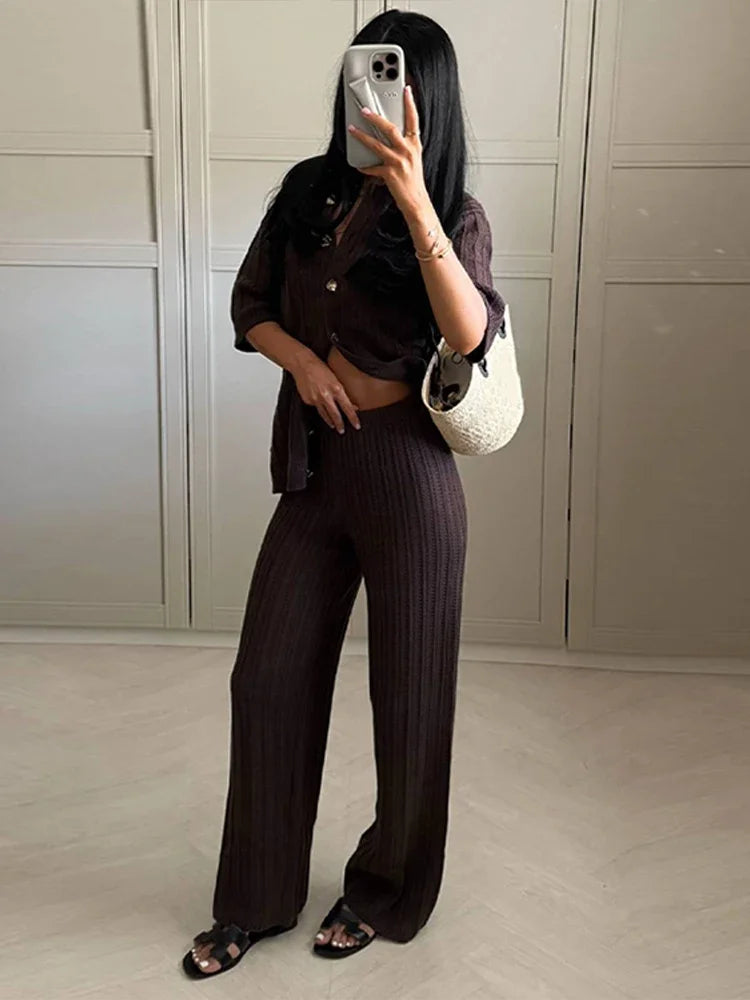 Sofia | Knitted Pants Set