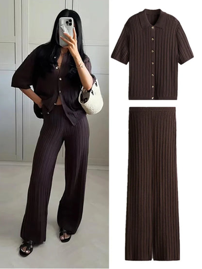 Sofia | Knitted Pants Set